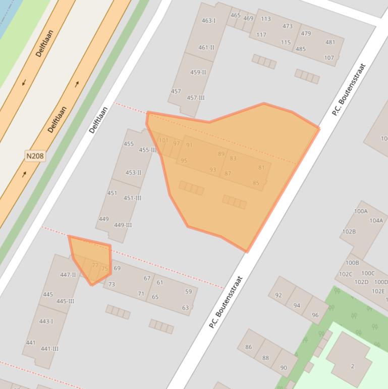 Kaart van postcodegebied 2025LB.