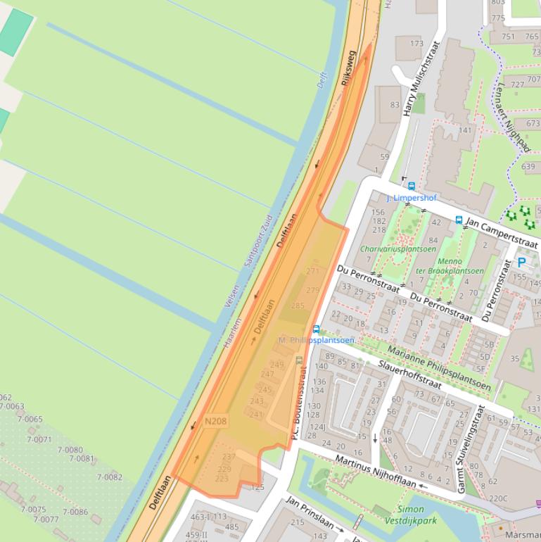 Kaart van postcodegebied 2025LE.