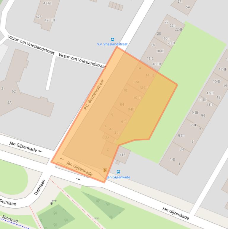 Kaart van postcodegebied 2025LG.