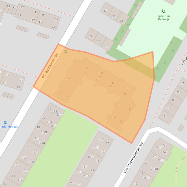 Kaart van postcodegebied 2025LJ.