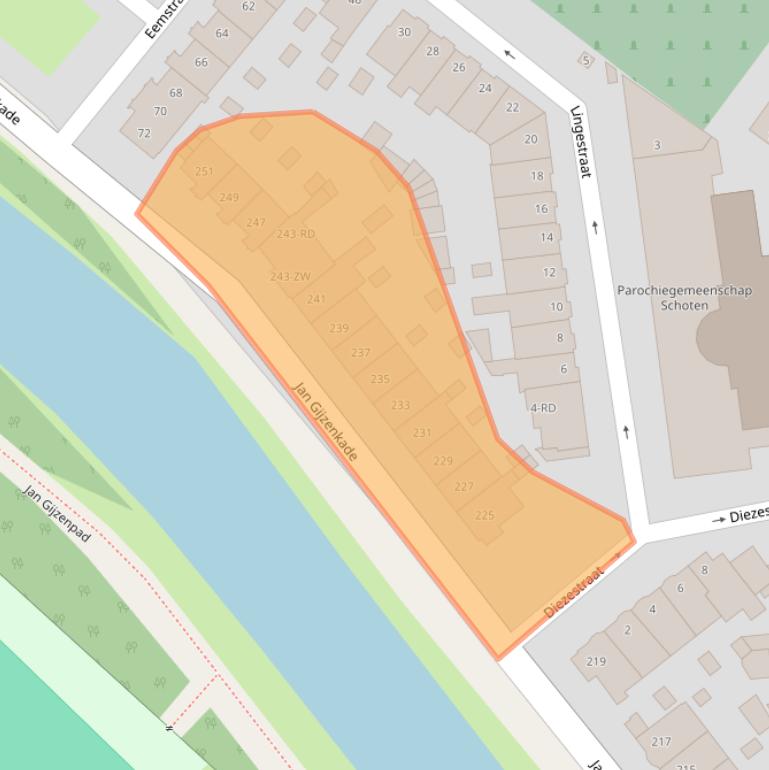 Kaart van postcodegebied 2025MB.