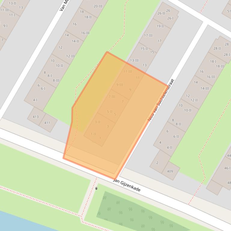Kaart van postcodegebied 2025MH.