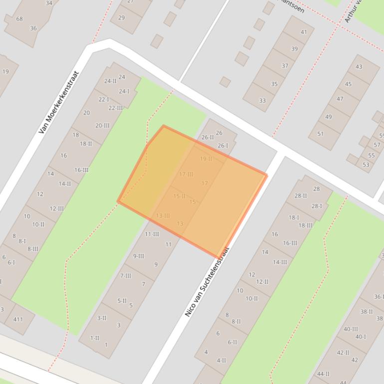 Kaart van postcodegebied 2025MJ.