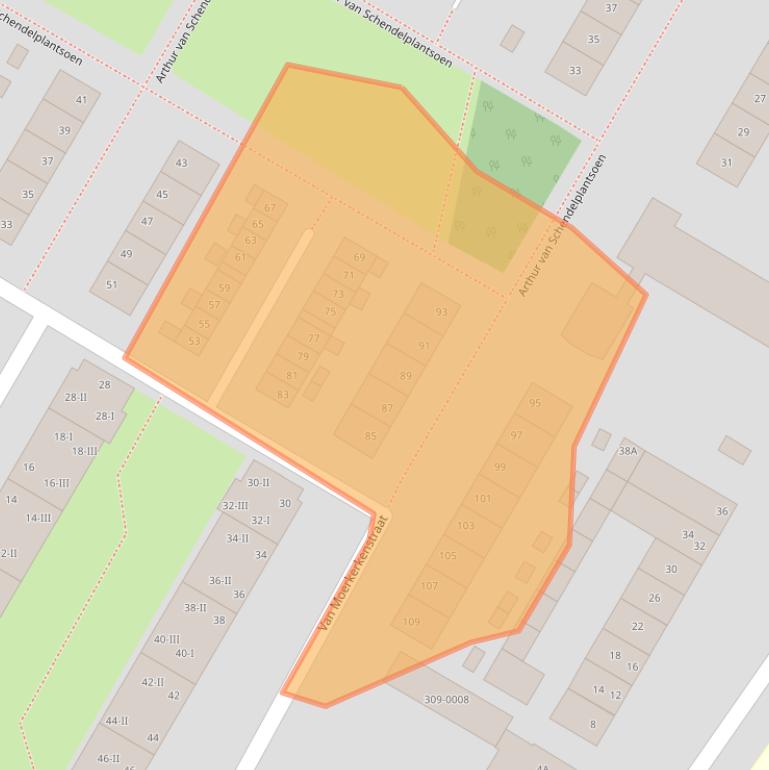Kaart van postcodegebied 2025MS.