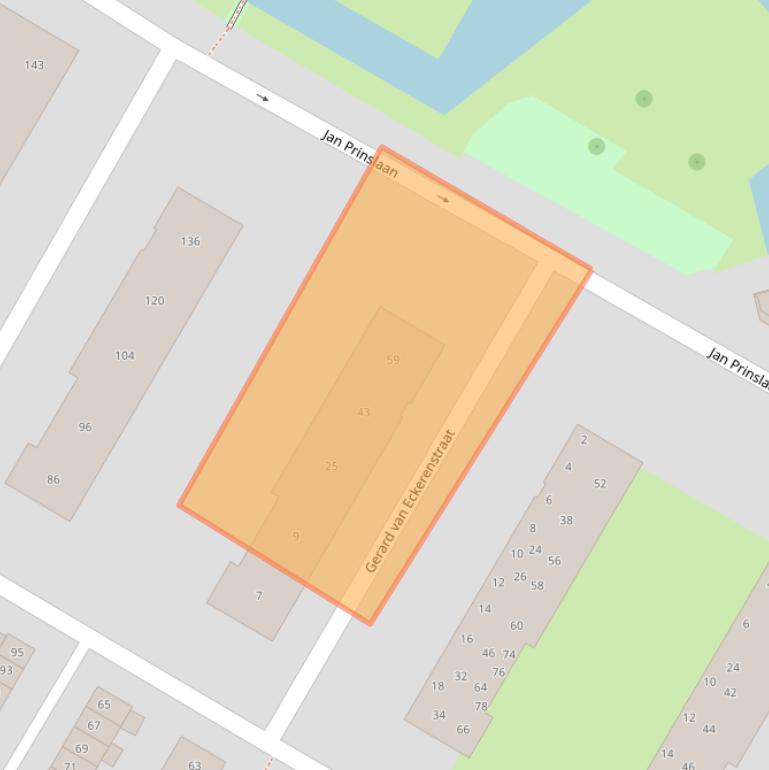 Kaart van postcodegebied 2025NH.