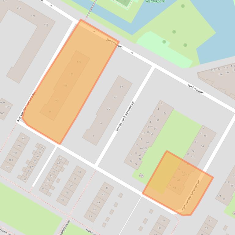 Kaart van postcodegebied 2025NS.
