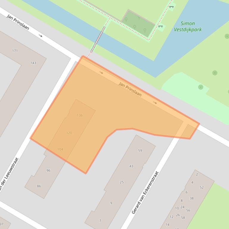 Kaart van postcodegebied 2025NV.