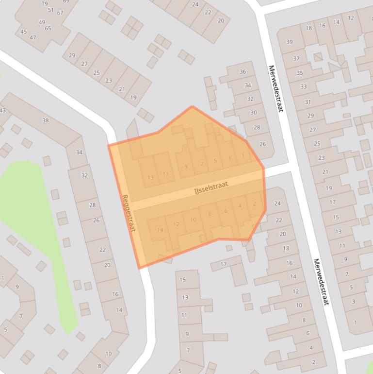 Kaart van postcodegebied 2025PC.