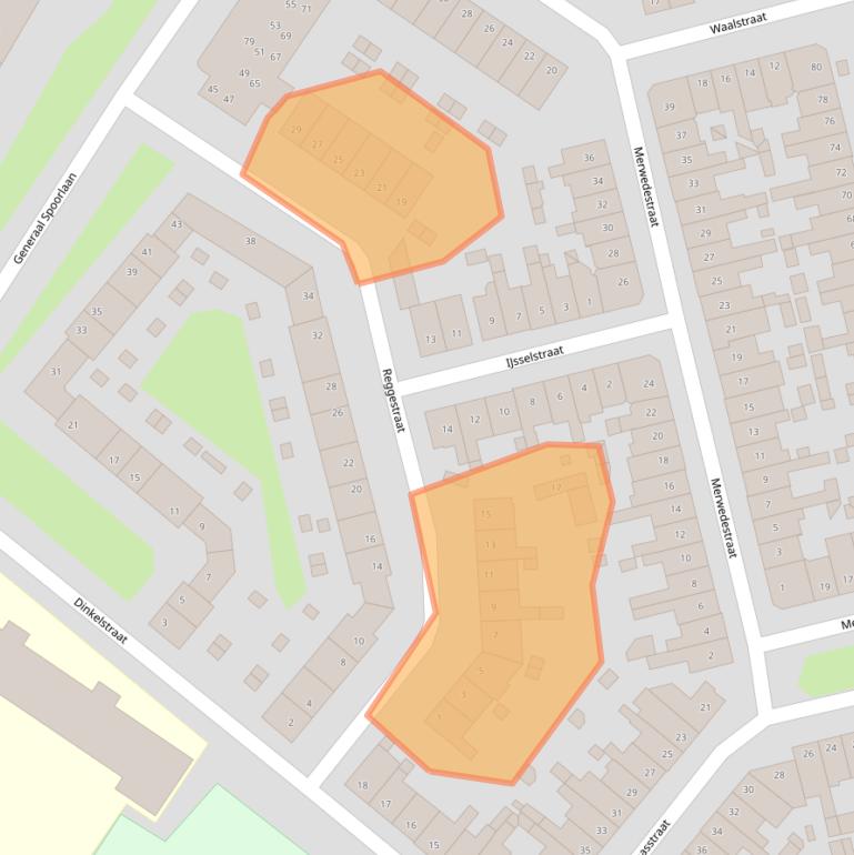 Kaart van postcodegebied 2025PD.
