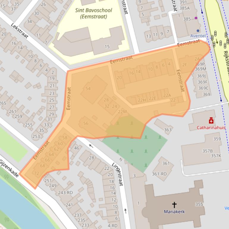 Kaart van postcodegebied 2025RE.