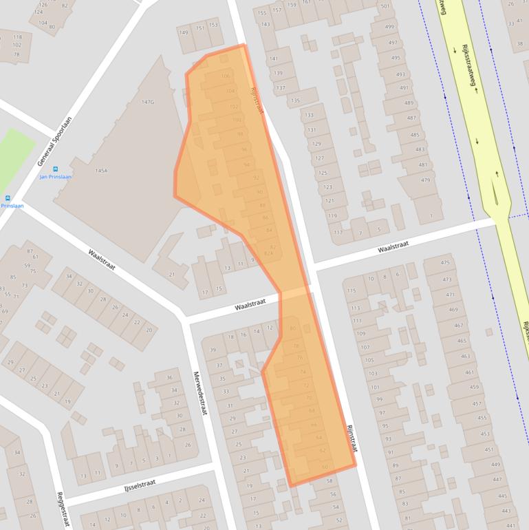 Kaart van postcodegebied 2025RT.