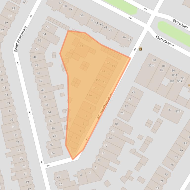 Kaart van postcodegebied 2025SB.