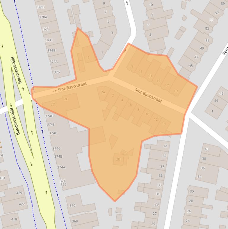 Kaart van postcodegebied 2025TE.