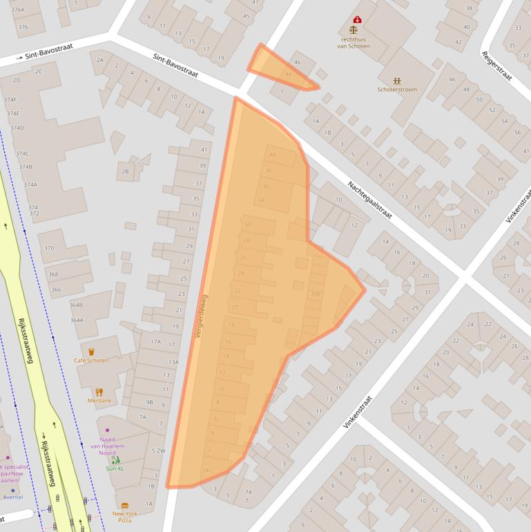 Kaart van postcodegebied 2025TJ.
