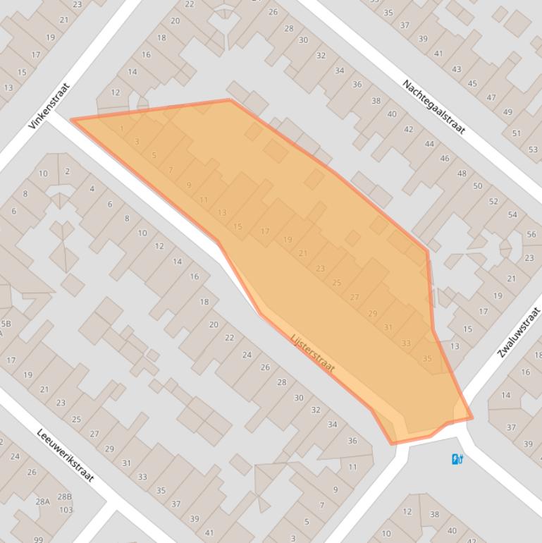Kaart van postcodegebied 2025VA.