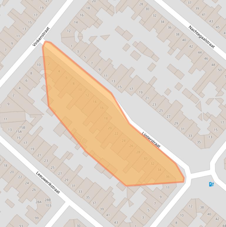 Kaart van postcodegebied 2025VC.