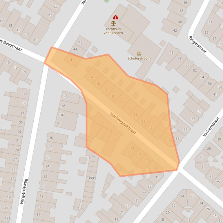 Kaart van postcodegebied 2025VE.