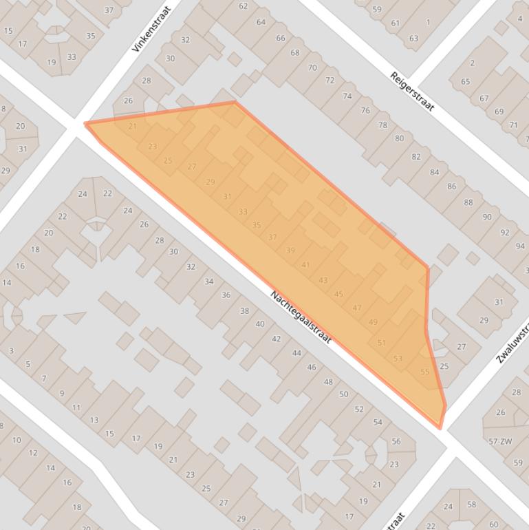 Kaart van postcodegebied 2025VG.