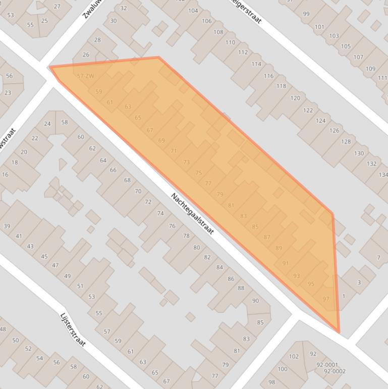 Kaart van postcodegebied 2025VH.