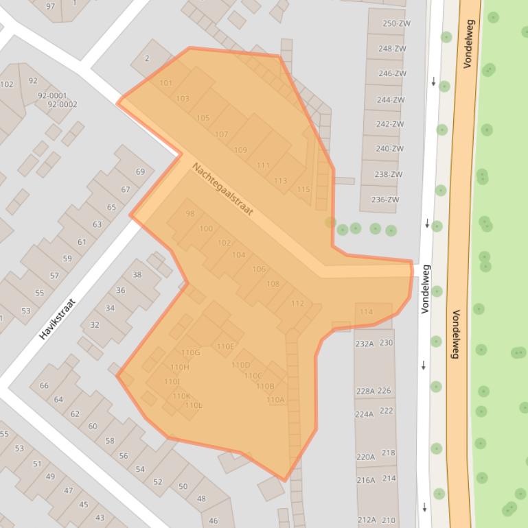 Kaart van postcodegebied 2025VJ.