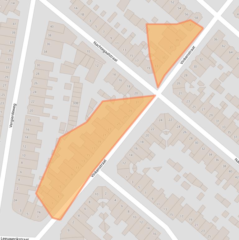 Kaart van postcodegebied 2025VS.
