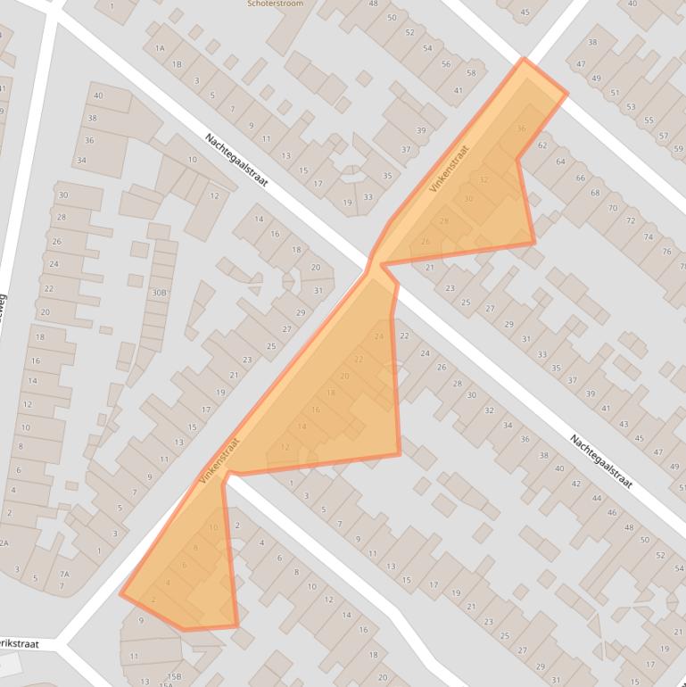 Kaart van postcodegebied 2025VV.
