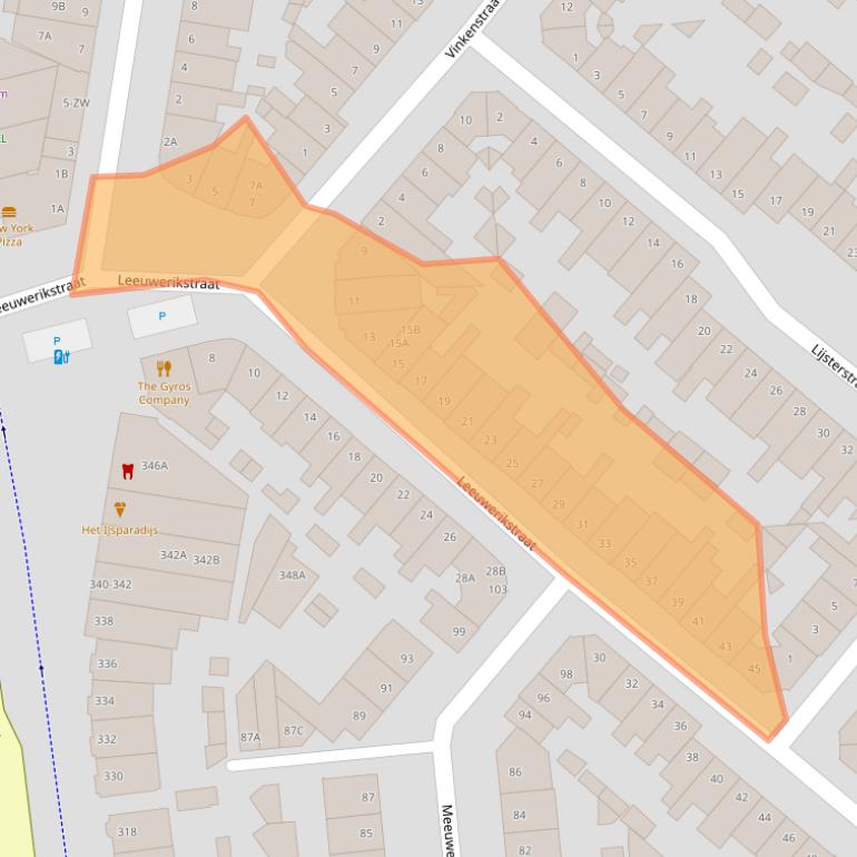Kaart van postcodegebied 2025WD.