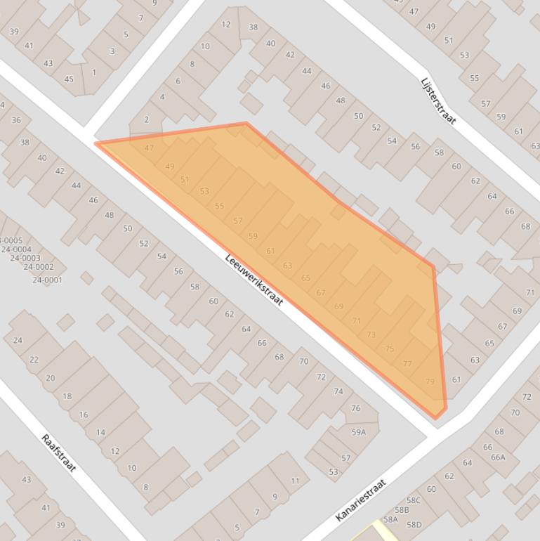 Kaart van postcodegebied 2025WE.
