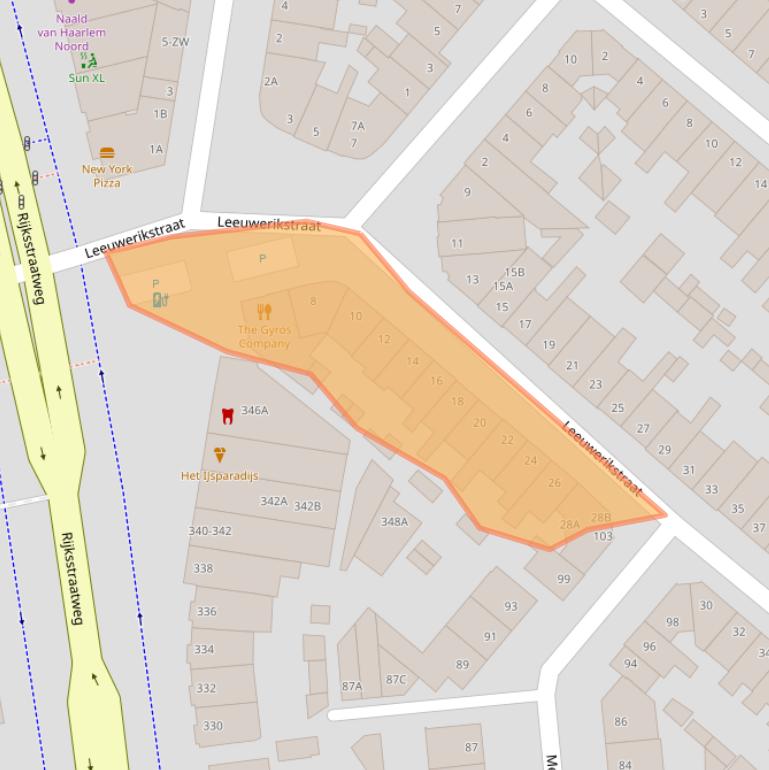 Kaart van postcodegebied 2025WG.