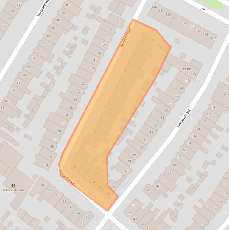 Kaart van postcodegebied 2025XA.
