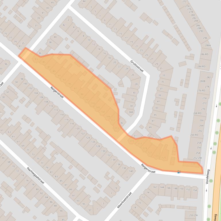 Kaart van postcodegebied 2025XC.