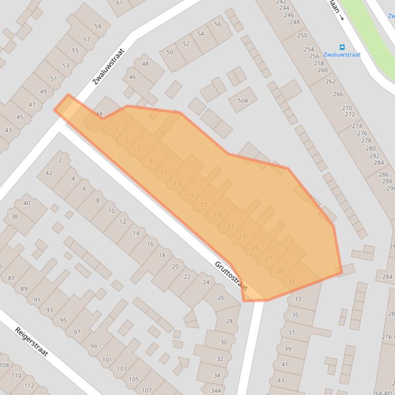 Kaart van postcodegebied 2025XJ.