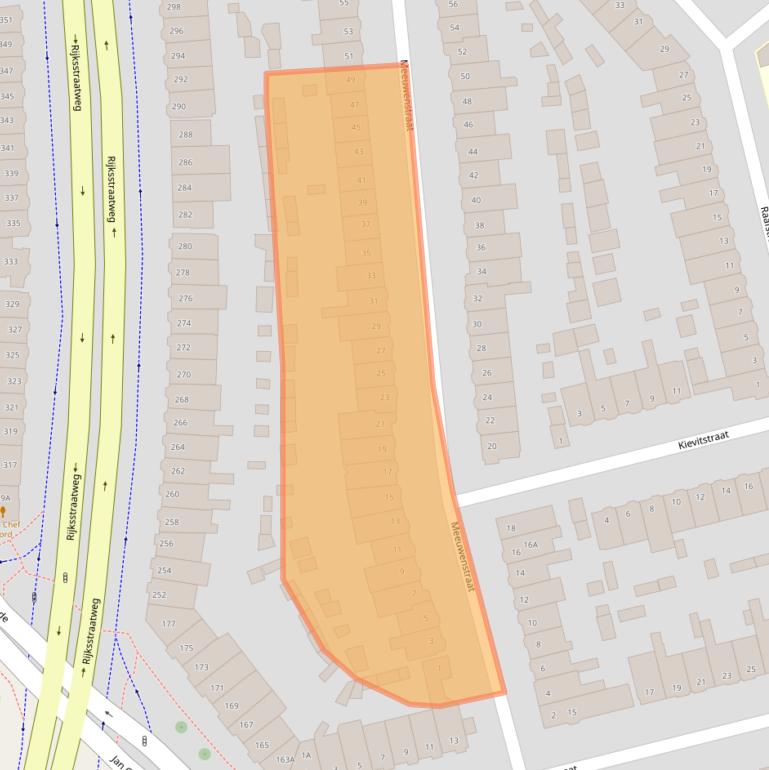 Kaart van postcodegebied 2025ZA.