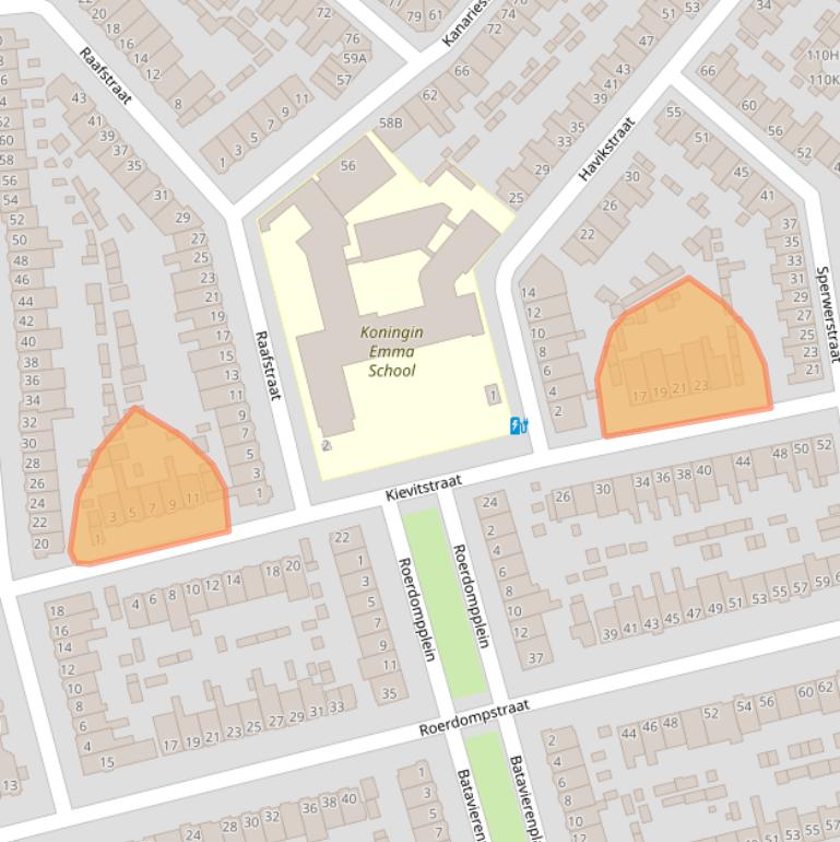 Kaart van postcodegebied 2025ZH.