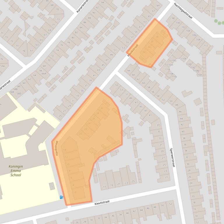 Kaart van postcodegebied 2025ZP.