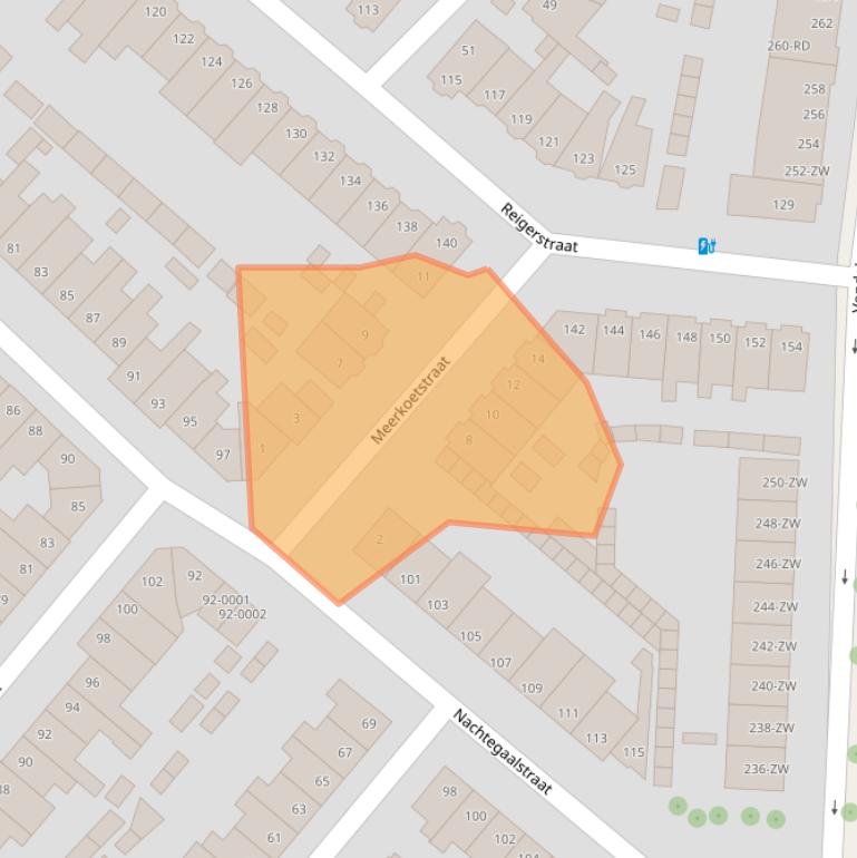 Kaart van postcodegebied 2025ZR.