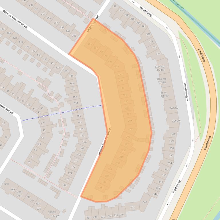Kaart van postcodegebied 2026TV.