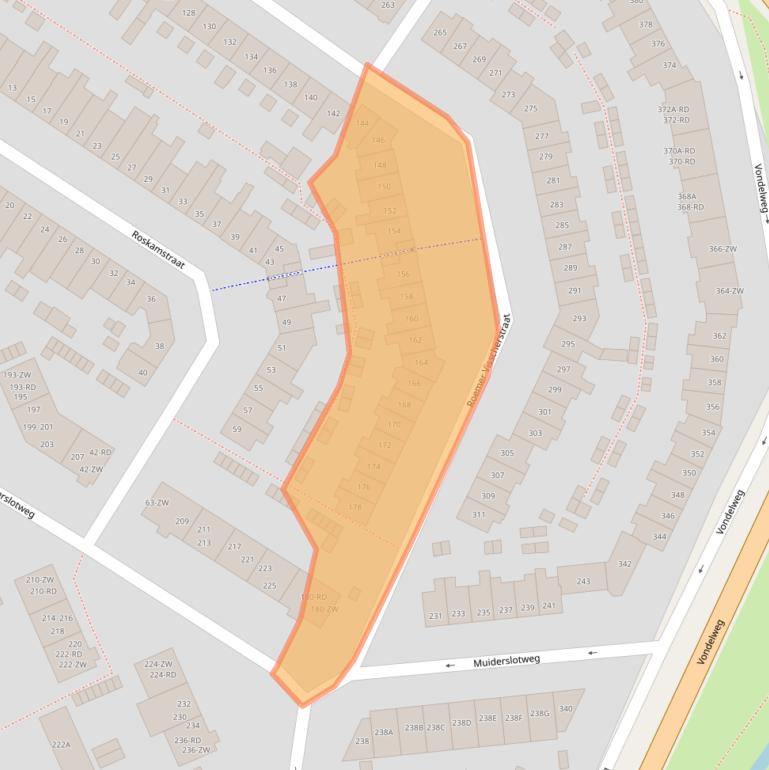 Kaart van postcodegebied 2026TZ.