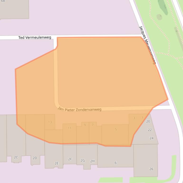 Kaart van postcodegebied 2031AB.