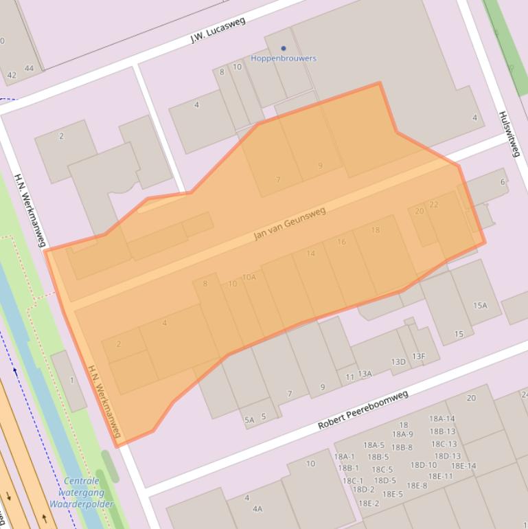 Kaart van postcodegebied 2031BD.