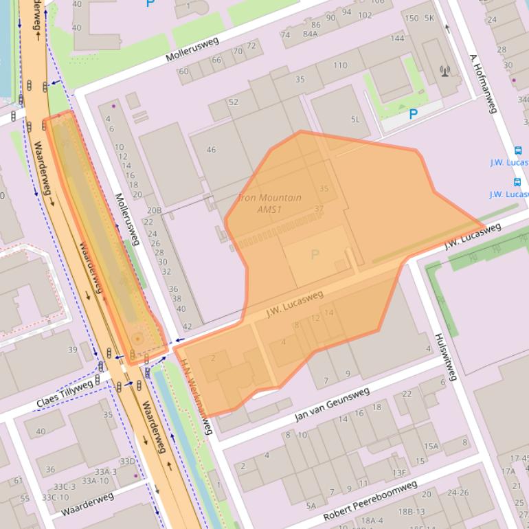 Kaart van postcodegebied 2031BE.