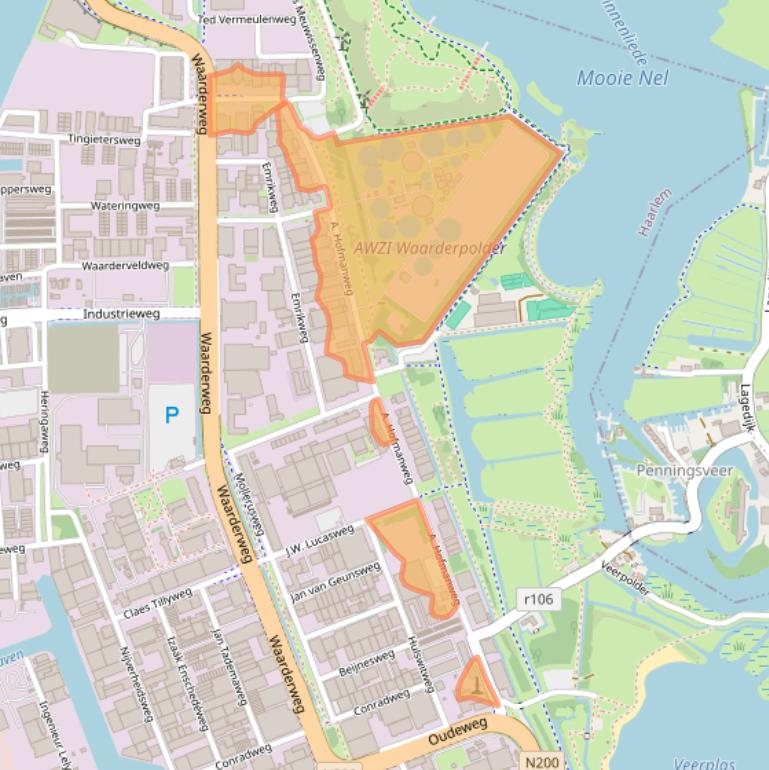 Kaart van postcodegebied 2031BH.