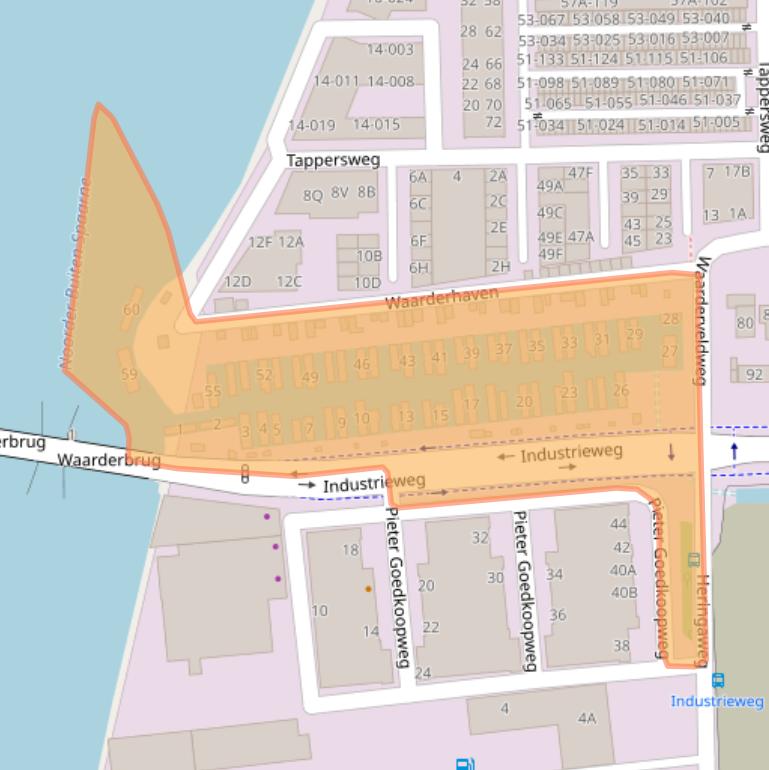 Kaart van postcodegebied 2031BM.