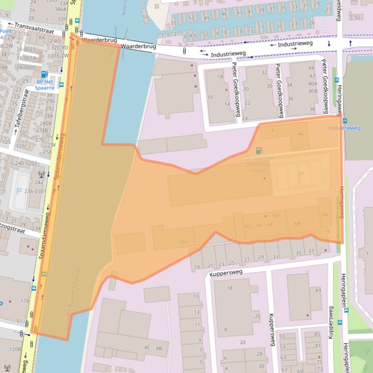 Kaart van postcodegebied 2031BW.