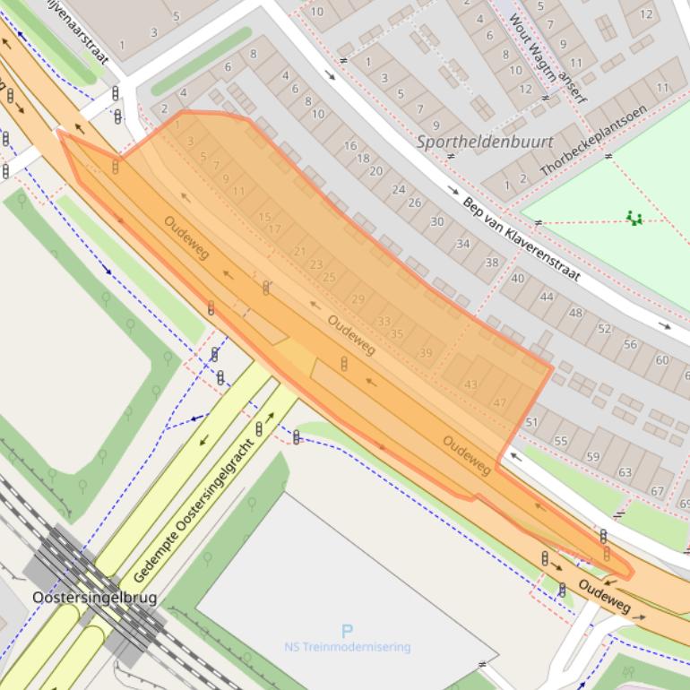 Kaart van postcodegebied 2031CA.