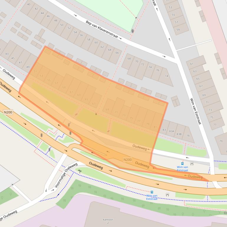 Kaart van postcodegebied 2031CB.