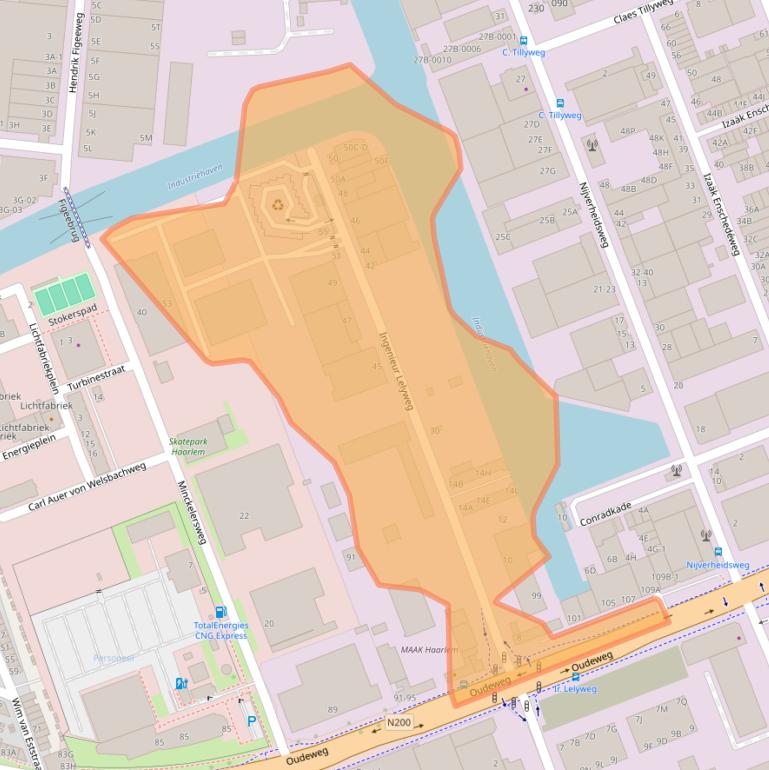 Kaart van postcodegebied 2031CD.