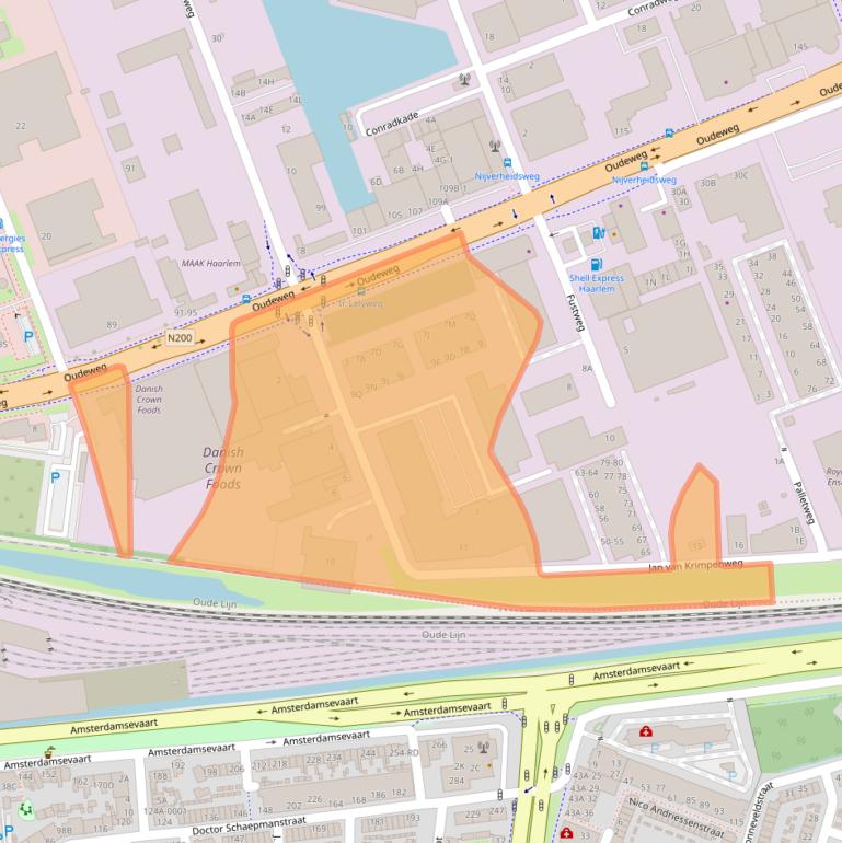 Kaart van postcodegebied 2031CE.