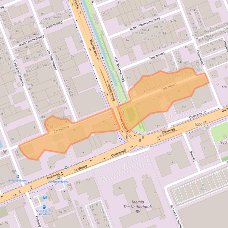 Kaart van postcodegebied 2031CM.