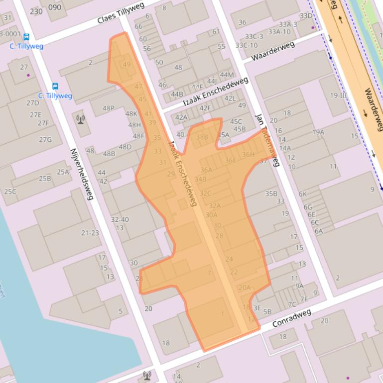 Kaart van postcodegebied 2031CR.